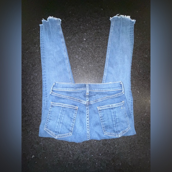 UEC RAG & BONE HIGH RISE ANKLE SKINNY RAW HEM FRONT PINTUCK SZ 26 - Picture 10 of 13